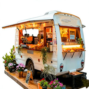 Carrito de Comida Móvil Clásico Retro Diseñado para Venta Ambulante, Estilo Vintage para Puesto de Mercado Nocturno, Jugos, Snacks y Comida Frita - Product Image 5