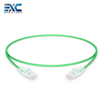 Kabel EXC Slim Cat6/5e 28AWG Super Slim Cat6a Patch Cord Utp 1M 2M Kabel Tipis Cat6/5e Ultra Tipis untuk Koneksi