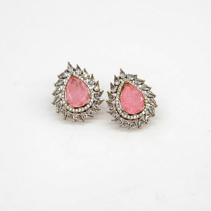 Pendientes de tuerca 11899 con circonita cúbica, diseño de halo marquesa y engaste de garra, joyería llamativa y brillante para fiestas y bodas - Product Image 1