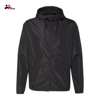 Vêtements de sport pour hommes veste coupe-vent légère à glissière complète avec doublure en polaire personnalisée