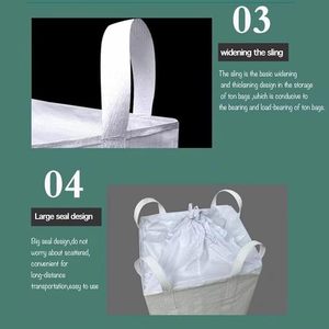 Huamaohengchun(1 packs) Super Sacks FIBC Bulk Bags, Container Bags, Load Capacity 2200Ib 35 "L x 35 "W x 43 "H - Product Image 3