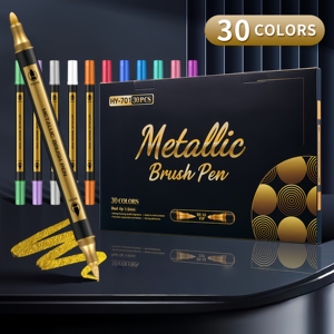 Marcadores de Pintura Metálica Plateada y Dorada |   Rotulador Permanente de Punta Fina a Prueba de Agua para Pintar Rocas, Decoración de Regalos, Manualidades Escolares y de Oficina - Product Image 2