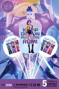 زينة حفلات أعياد الميلاد لفرقة ديمون هانترز الكورية، لافتة هونتريكس، بالونات رومي الفويل، خلفية، زينة الكيك، مستلزمات حفلات استقبال المولود - Product Image 6