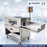 Petit Atelier Machine de Nettoyage de Poisson SUS304 Rideau Anti-Éclaboussures pour Loup de Mer Opération d'Éviscération
