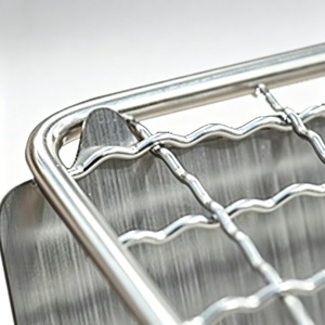 Réchaud à bois pliable portable en acier inoxydable poli avec grille de 16x13cm pour le camping individuel et les barbecues - Product Image 3