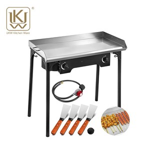 <span class=keywords><strong>Parrilla</strong></span> de gas rectangular universal SS201 placa portátil barbacoa cocina plana Griddleoil Pan con dos asas - Product Image 4