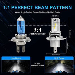 1Pcs H4 LED 오토바이 CSP 헤드라이트 전구 자동차 오토바이 H4 하이/로우 빔 화이트 6000K 오토바이 헤드램프 12V - Product Image 5