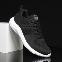 Chaussures de sport pour hommes de grande taille 2024, style respirant, chaussures noires en tissu tissé