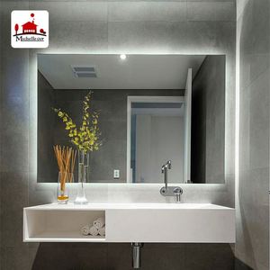 Specchio da Bagno Moderno Quadrato in Stile Americano con Cornice in Alluminio, Retroilluminato a LED, IP66, Antiappannamento, Illuminato per Hotel Commerciali - Product Image 1