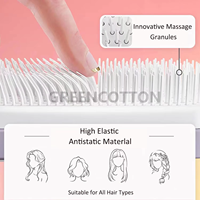 Sisir Rambut Pembersih Otomatis dengan Logo Kustom, Sisir Bantal Udara, Sisir Pijat Penata Rambut, Sisir Pembersih Teleskopik Berputar Satu Klik untuk Wanita