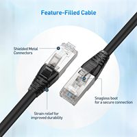 OEM kabel Patch Ethernet Cat8 kecepatan tinggi PVC 26/28AWG konektor RJ45 berlapis emas luar ruangan dalam ruangan F/FTP kabel jaringan Premium