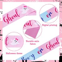 Banda de Maternidad para Revelación de Género de Halloween, con diseños de Niño o Fantasma, para Fiesta de Revelación de Género de Halloween
