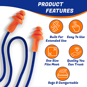 Protection auditive anti-bruit industrielle en forme d'arbre, avec cordon - Product Image 3