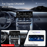 Écran tactile Android 12,3 pouces pour Toyota Cruiser 2023-2024, cadre de console centrale, lecteur GPS DSP, CarPlay sans fil