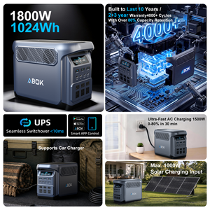 High Quality 100W/200W/400W/600W/1000W/2000W/2500W LiFePO4 Custom Logo <b>Solar</b> Power Bank and <b>Solar</b> <b>Generator</b> Power Stations - Product Image 4