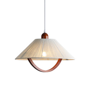 Hand Woven Fabric Pendant <b>Light</b> Wabi Sabi Style Wooden Frame For Home Dining Bedroom Study Guesthouse - Product Image 5