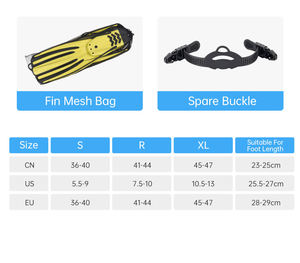 Aletas de Buceo DIDEEP 2026 Ajustables 36-47 de Goma para Buceo Libre con Bolsa de Almacenamiento - Product Image 2