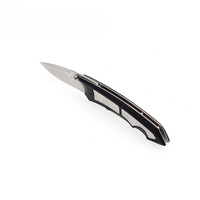 Nouveau style couteau pliant de camping extérieur DIY Henstrong OEM, lame en acier inoxydable, manche en aluminium anodisé dur, avec bouton de pouce et liner