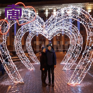 ไฟประดับรูปหัวใจ LED สำหรับตกแต่งภายนอกอาคาร เหมาะสำหรับสวนสาธารณะ ถนน และการจัดแสดงแสงไฟในช่วงเทศกาล - Product Image 5
