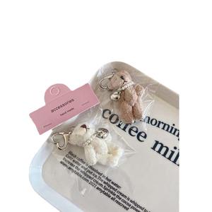 Porte-clés en peluche mignon en forme de lapin, d'<span class=keywords><strong>ours</strong></span> et de cœur, style Ins, fait à la main, écologique, jouet en peluche pour animaux - Product Image 5