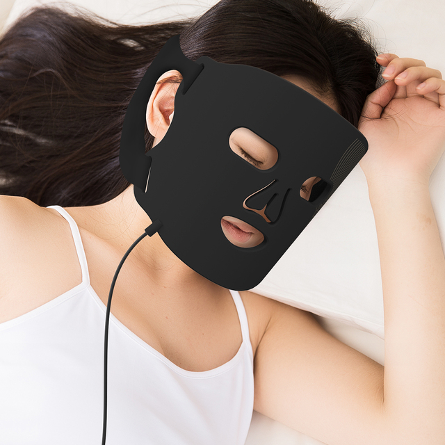Red Infrared Light LED Photon Therapy Facial Mask Home Use Silicone Near-Infrared FACE Mask with Acne Treatment Feature