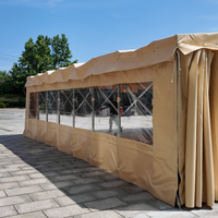 Tente rectangulaire durable et mobile de type extensible sans parois latérales en tissu PVC imperméable toutes saisons pour la restauration