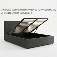 Headboard Tempat Tidur King Modern Gaya Prancis Berumbai, Pelapis Kain, Rangka Kayu Pinus, Box Spring, Hemat Tempat, Busa Tahan Lama, Untuk Rumah