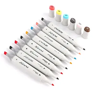 Professional Art Marker หลายสีนักเรียนศิลปะถาวร Twin Dual Tip แอลกอฮอล์ Drawing Marker