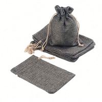 Sacs pochettes à cordon cadeau en lin petits bijoux de haute qualité