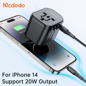 Nuovo adattatore da viaggio di serie 20W 18W PD QC Dual USB + C tipo presa ca 20W adattatore da viaggio universale di alimentazione per USA AU UK EU JP <span class=keywords><strong>SA</strong></span> - Product Image 5