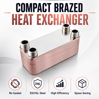 Échangeur de chaleur à plaques brasées en cuivre, acier inoxydable SS316L, compact, haute efficacité, transfert thermique pour joint industriel