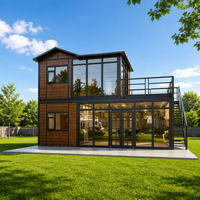 Maison conteneur modulaire intégrée et détachable avec bureau en verre – Design moderne ignifuge et étanche pour appartements et hôtels