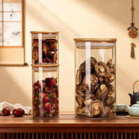 Pot de conservation hermétique en verre borosilicate pour grains de café, avec couvercle en verre, haute transparence, design moderne, pour une fraîcheur optimale, vente en gros