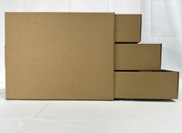 Boîte d'organisation de rangement à tiroir à 3 niveaux recyclable et écologique Papier kraft ondulé réutilisable Ruban imprimé UV E-flûte pratique