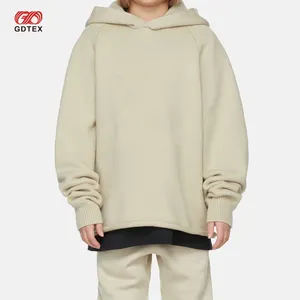 GDTEX Custom Beige Rib Knit Kid Hoodies Kids Clothes Rolled Hem Sweatshirt For Boys Girls Children Clothing Toddler Sweatshirt