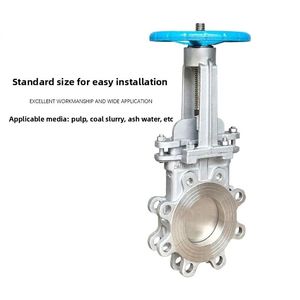 Válvula de Compuerta de Cuchilla de Acero Inoxidable de Alta Temperatura PZ73H-10C/16P, Operada Manualmente, para Descarga de Lodos y Escoria, DN250, para Tuberías Industriales - Product Image 5