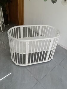 Modern Bedroom Baby Bed Crib Multifunction <strong>Round</strong> Bed Net Bottomless Foldable Wooden Baby <strong>Cot</strong> Bed Crib