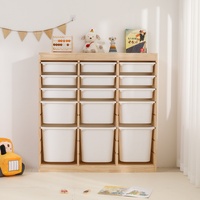 Étagère à livres en bois moderne pour enfants, boîte de rangement, jouets, livres, étagères, armoires de rangement pour chambre à coucher, école maternelle