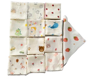 Toallas de Muselina para Bebé, Paño de Algodón Tejido Rectangular de 20x20cm, Ultra Suave, Absorbente, Hipoalergénico, Ecológico, Estampado para Recién Nacidos - Product Image 5