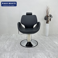 Chaise de salon de coiffure réglable noire équipement de salon de coiffure chaise de barbier hydraulique robuste