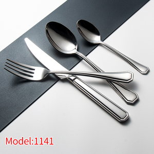 Ensemble de couverts en acier inoxydable de qualité supérieure pour hôtels, couverts réutilisables, couteau, cuillère, <span class=keywords><strong>fourchette</strong></span> pour café, steak, thé, dessert - Product Image 6