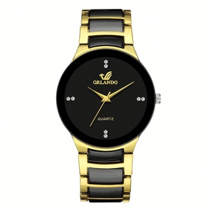 Relojes de Cuarzo de Moda 2023, Último Modelo en Venta, para Hombre y Mujer, Estilo Ejecutivo, Caja de Aleación, Correa de Acero Inoxidable de Dos Colores, con Indicador de Fecha - Product Image 3