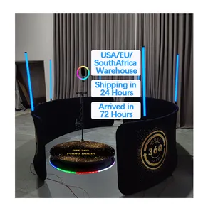 2023 Factory Free Custom Logo 360 Photo Booth Rotating Machine with Lights 360 Photo Booth Background for Sale