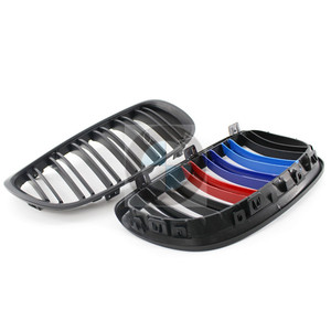 Bmw E92 M Style Grille Matte Black Double Line 2006-2009 Front Bumper <b>ABS</b> Plastic - Product Image 3