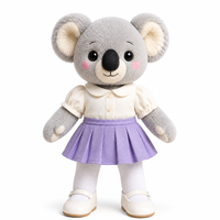 Boneka Koala Plush 40cm dengan Pakaian dan Sepatu yang Dapat Disesuaikan, Isi Kapas PP, Warna Kustom - OEM/ODM Mainan Hewan Boneka Kustom untuk Grosir