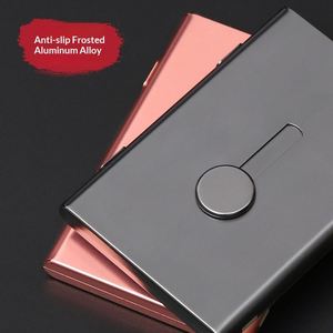 Porte-cartes professionnel automatique en alliage d'aluminium, grande capacité, design créatif, boîte de rangement en métal, logo personnalisé au laser - Product Image 4