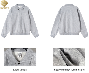 <span class=keywords><strong>Felpa</strong></span> da <span class=keywords><strong>uomo</strong></span> oversize oversize per <span class=keywords><strong>Polo</strong></span> in grigio all'uncinetto con funzione Anti-strizzacervelli - Product Image 2