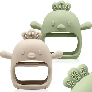 Baby Teething Mitten for Babies Over 3 Months Anti Dropping Wrist Hand Teethers Baby Chew Toys for Sucking Needs BPA Free