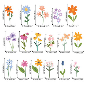 Watercolor Multicolor Wild Flower <strong>Wall</strong> Decals Hand Drawn <strong>Daisy</strong> Floral Removable <strong>Wall</strong> <strong>Stickers</strong> <strong>for</strong> Baby Girl Room - Product Image 6