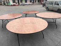 Table pliante ronde en contreplaqué pour banquet, mariage, fête en plein air, pique-nique, camping
